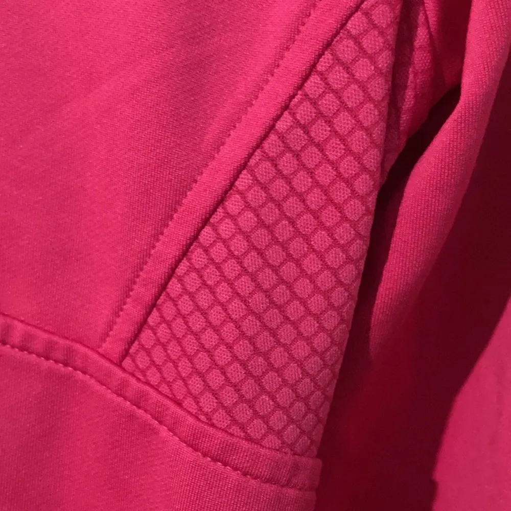 Adidas Pink 1/4 Zip Long Sleeve Reflective Back Pullover Workout Top Medium - Image 6