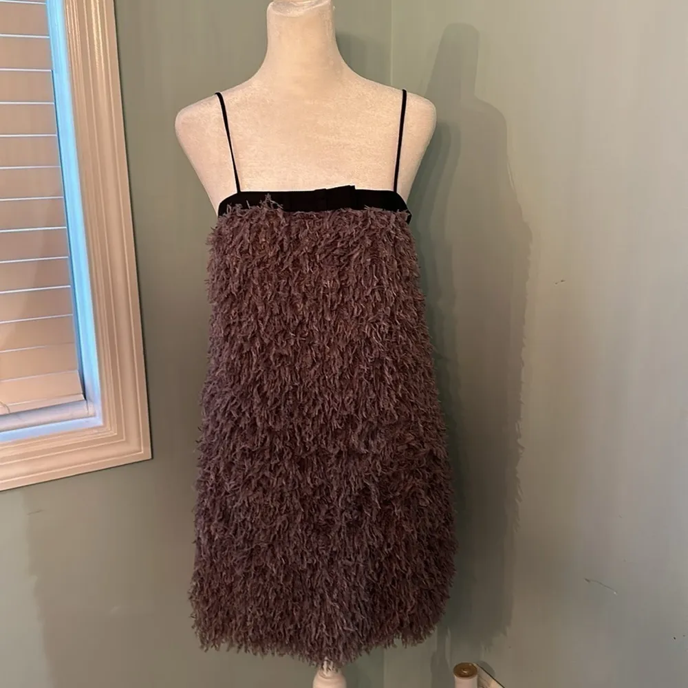 NWT ZARA purple faux feathers mini dress XS - Image 2