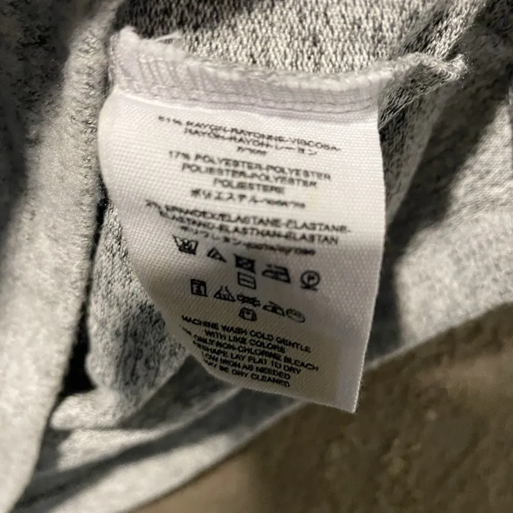 Free People Dress Womens XS Ginger Heather Gray Cozy  Tie Front Vneck Long Slv - Image 5