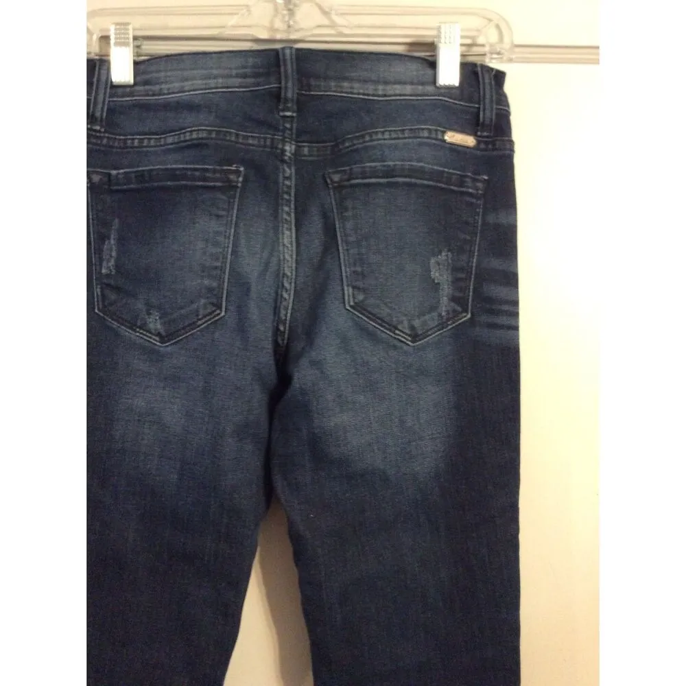 Kancan 27W Skinny Ripped Jeans Destroyed Womens Raw Hem Blue Size 27 - Image 6