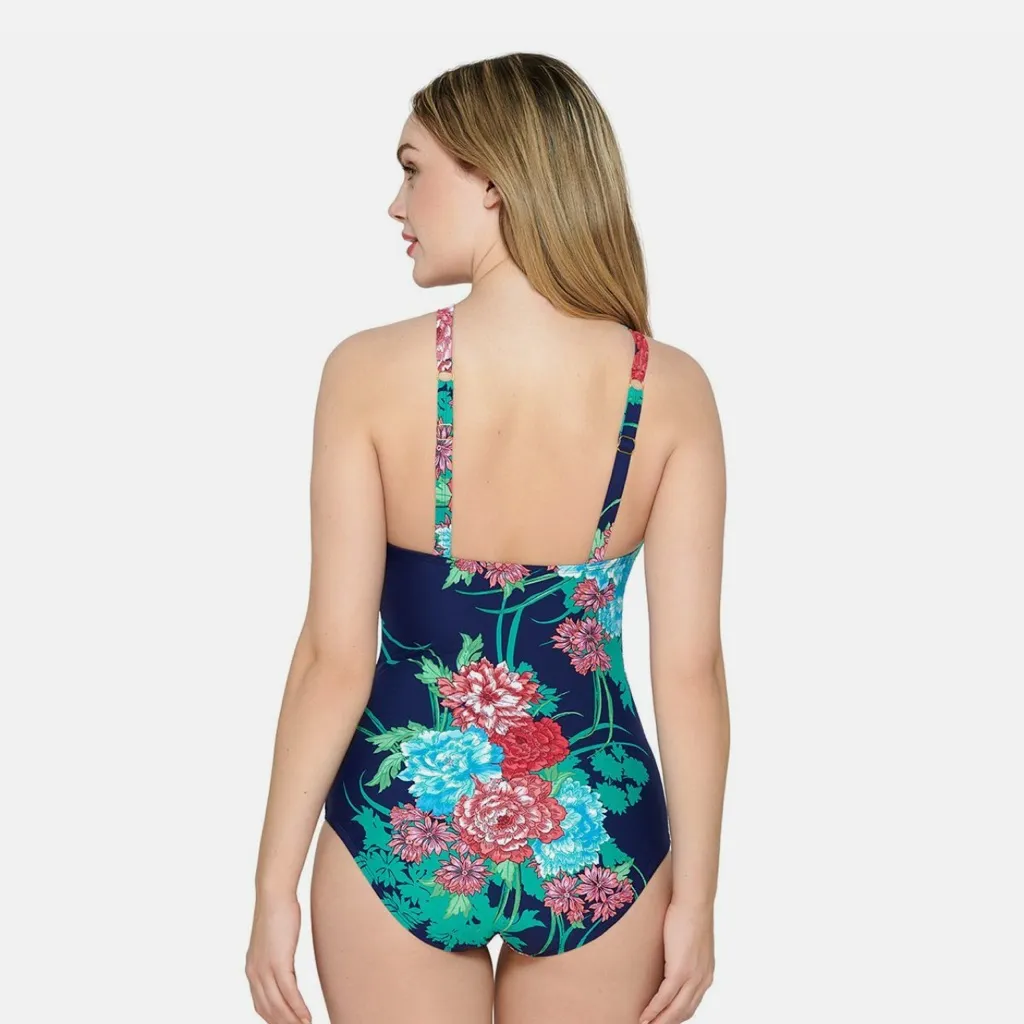 Floral Halter One-Piece Swimsuit - Image 2