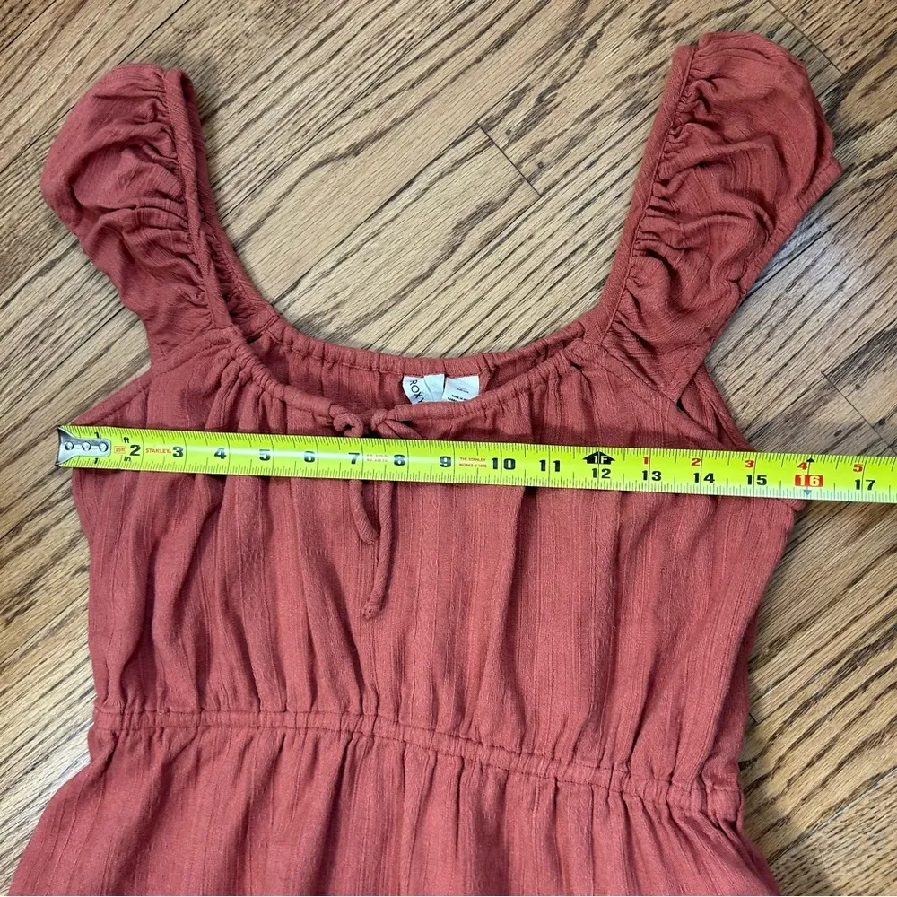 Roxy | Rust Knit Babydoll BOHO Y2K Ruffled Top Size L - Image 12