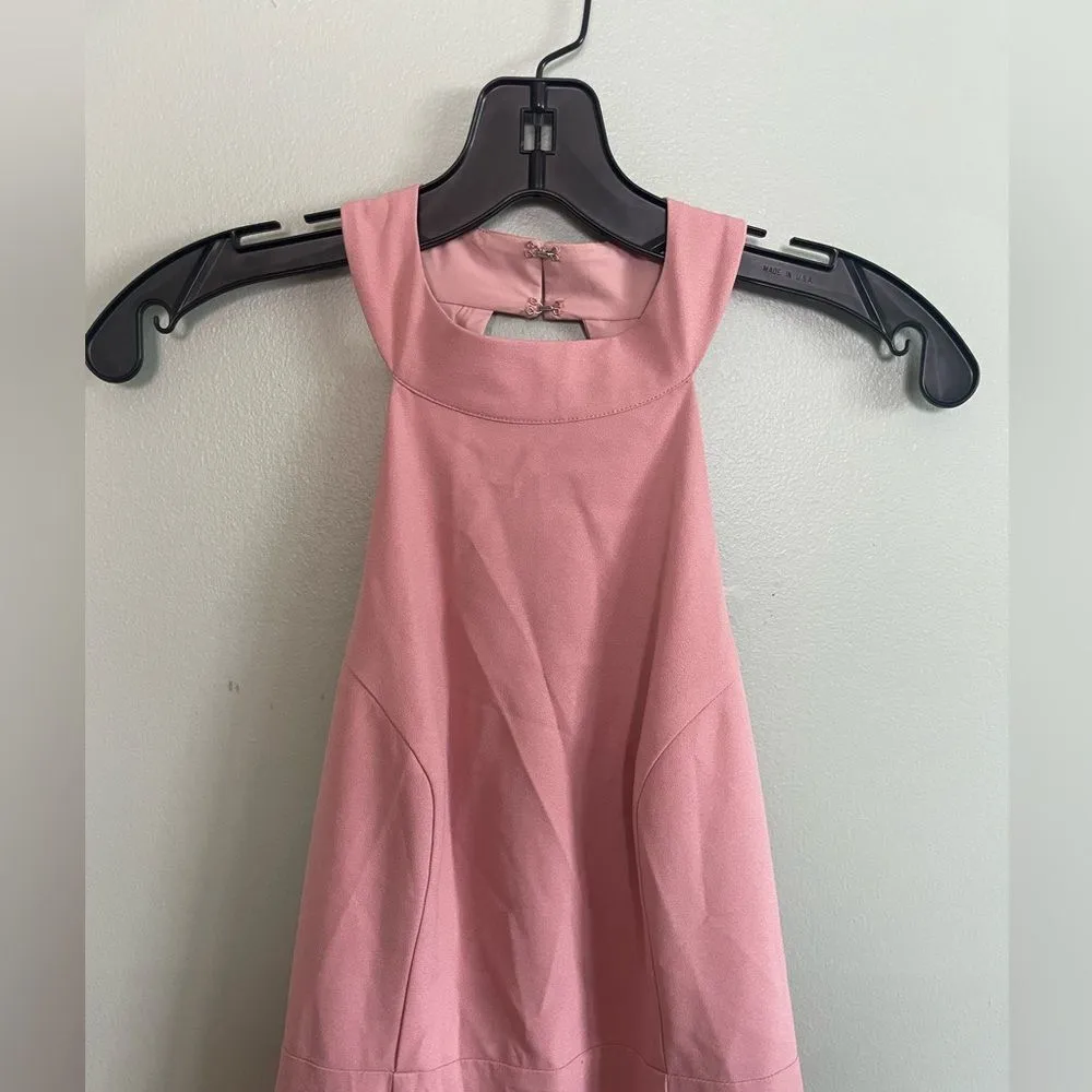 BHLDN Montreal Crepe Dusty Pink High Neck Maxi Bridesmaids Dress SZ 6 - Image 3