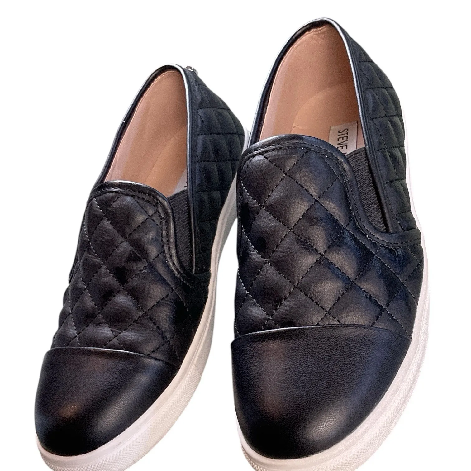 Steve Madden Zaander Quilted Slip‎ on Leather Flocked Fashion Sneaker Women's 6 - Image 5