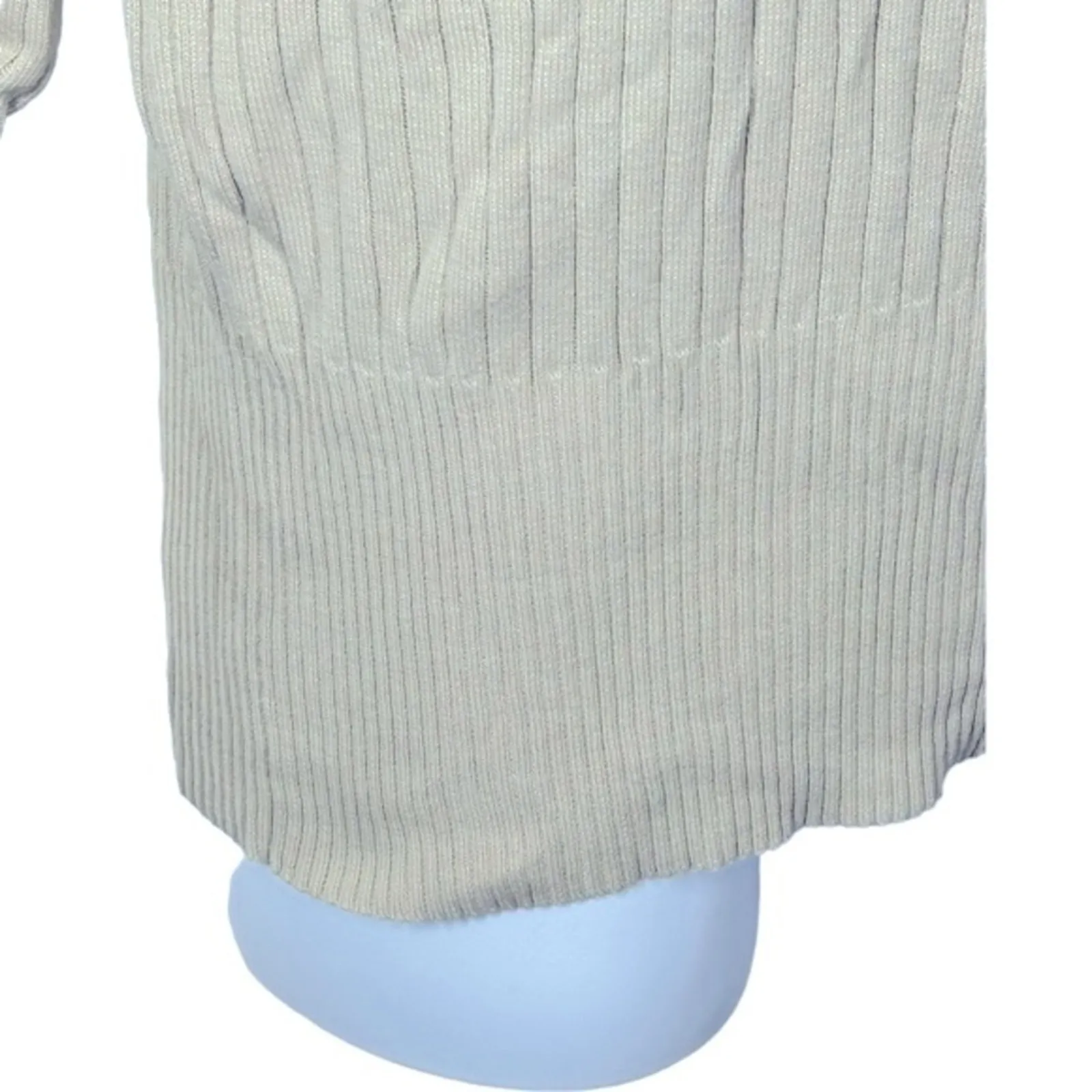 Kenneth Cole Reaction Tan Ribbed Crewneck Sweater Large Lightweight - Image 7