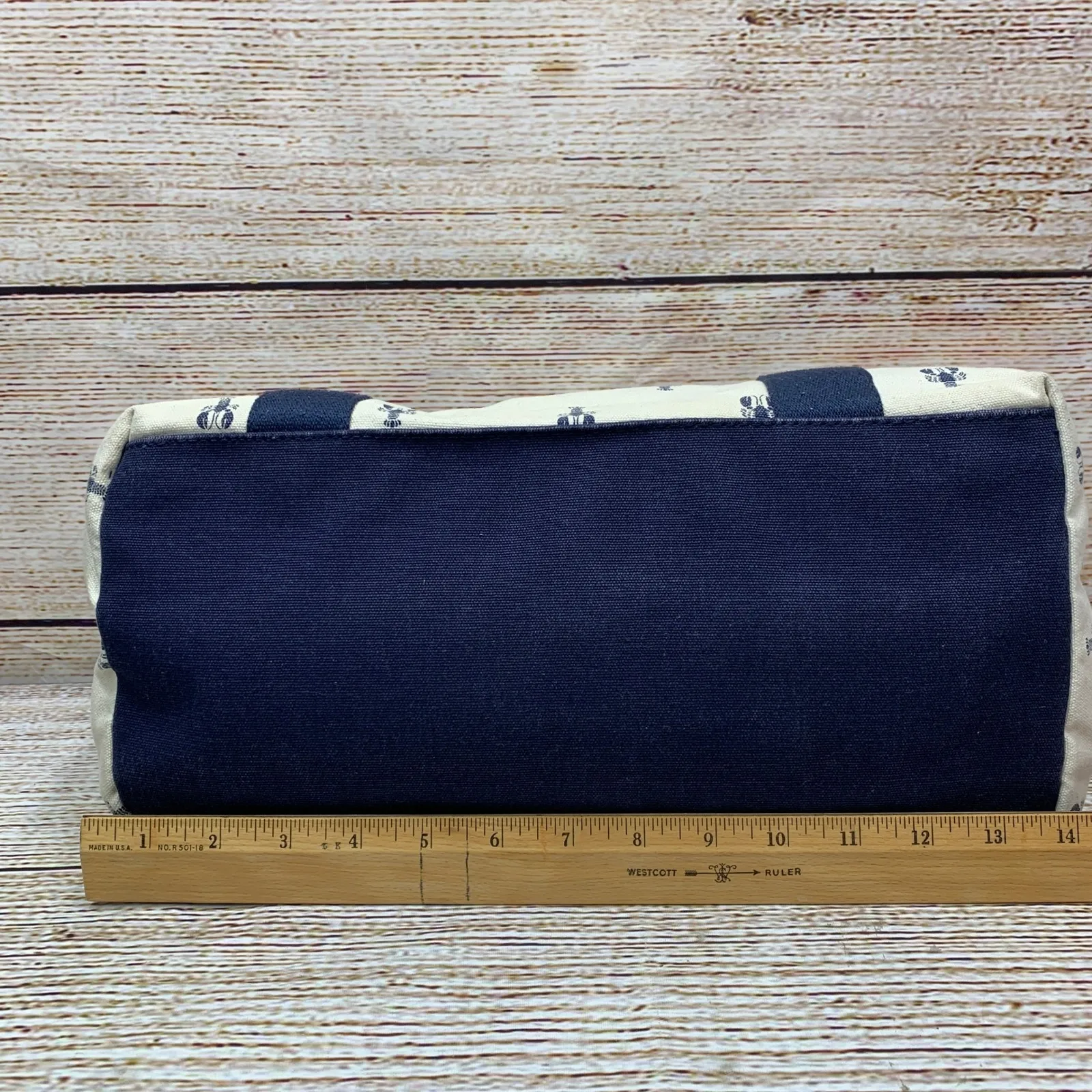 Tommy Hilfiger Lobster‎ Print Tote Bag [2014] Canvas Blue Cream Button Purse - Image 3