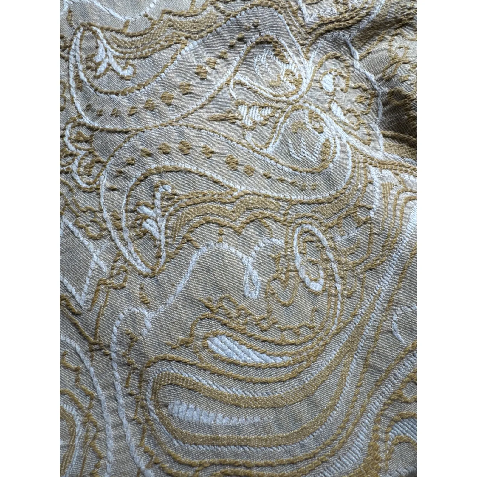 Catherines Paisley Open Front Embroidered Reversible Jacket 3X Blue Gold Lined - Image 10