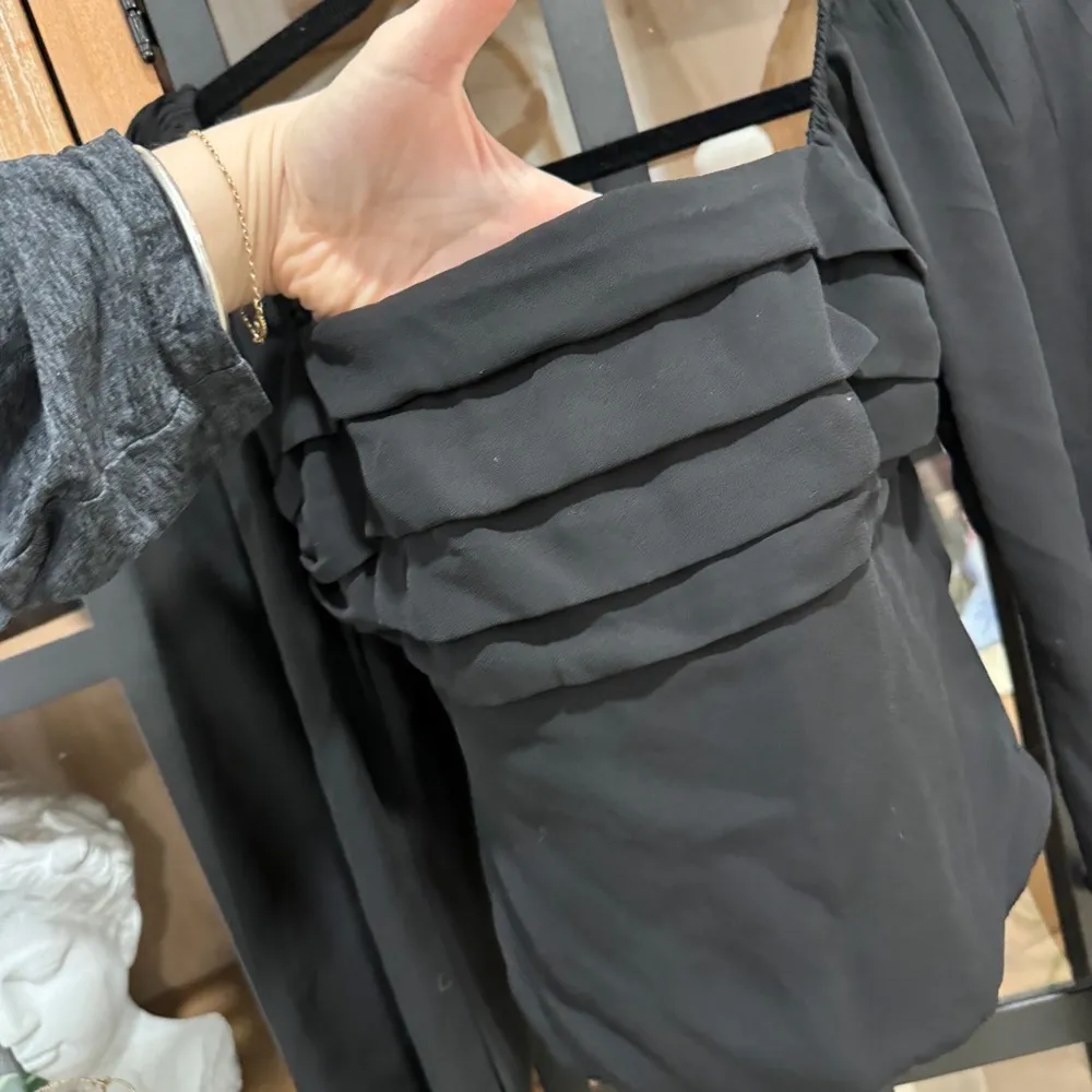 Abercrombie corset top long sleeve ruched pleated squareneck bow ruffle babydoll - Image 6