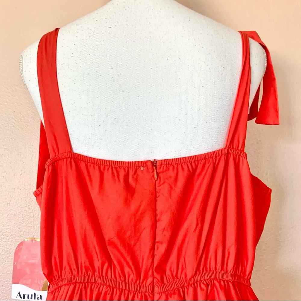Arula Orange Red Tie Knot Bubble Dress. - Image 3