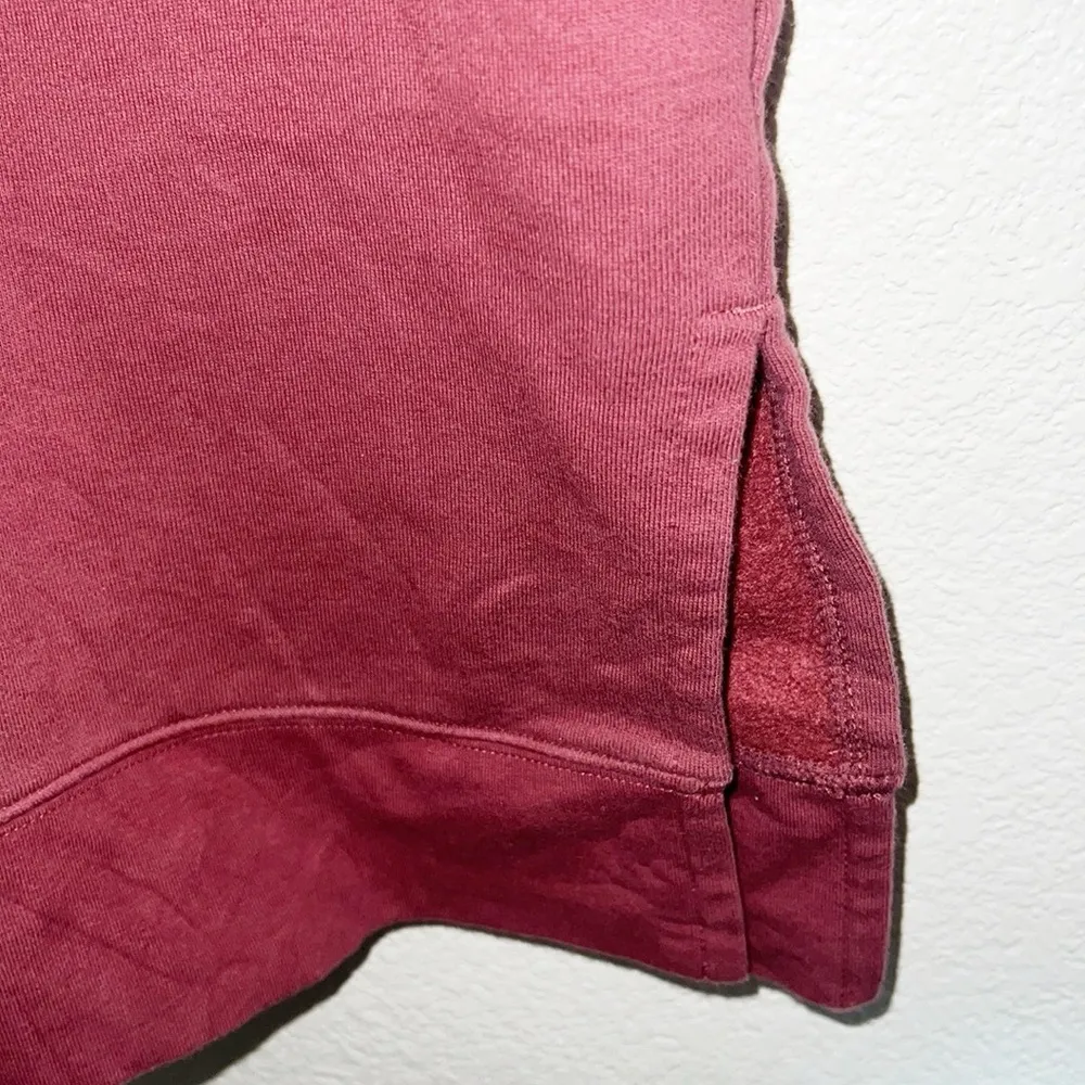 Athleta  Cowl Neck Cotton Blend Maroon Pull Over Sweater With Pockets - Image 3