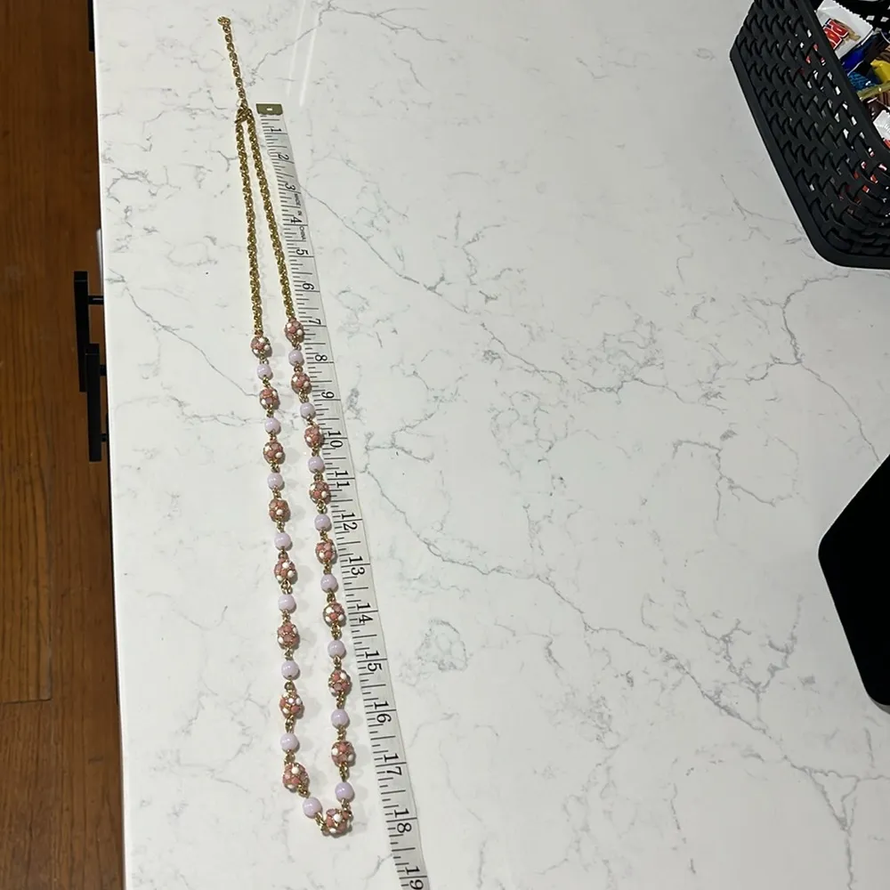 Talbots Adorable Gold and Pink Adjustable Necklace - Image 6