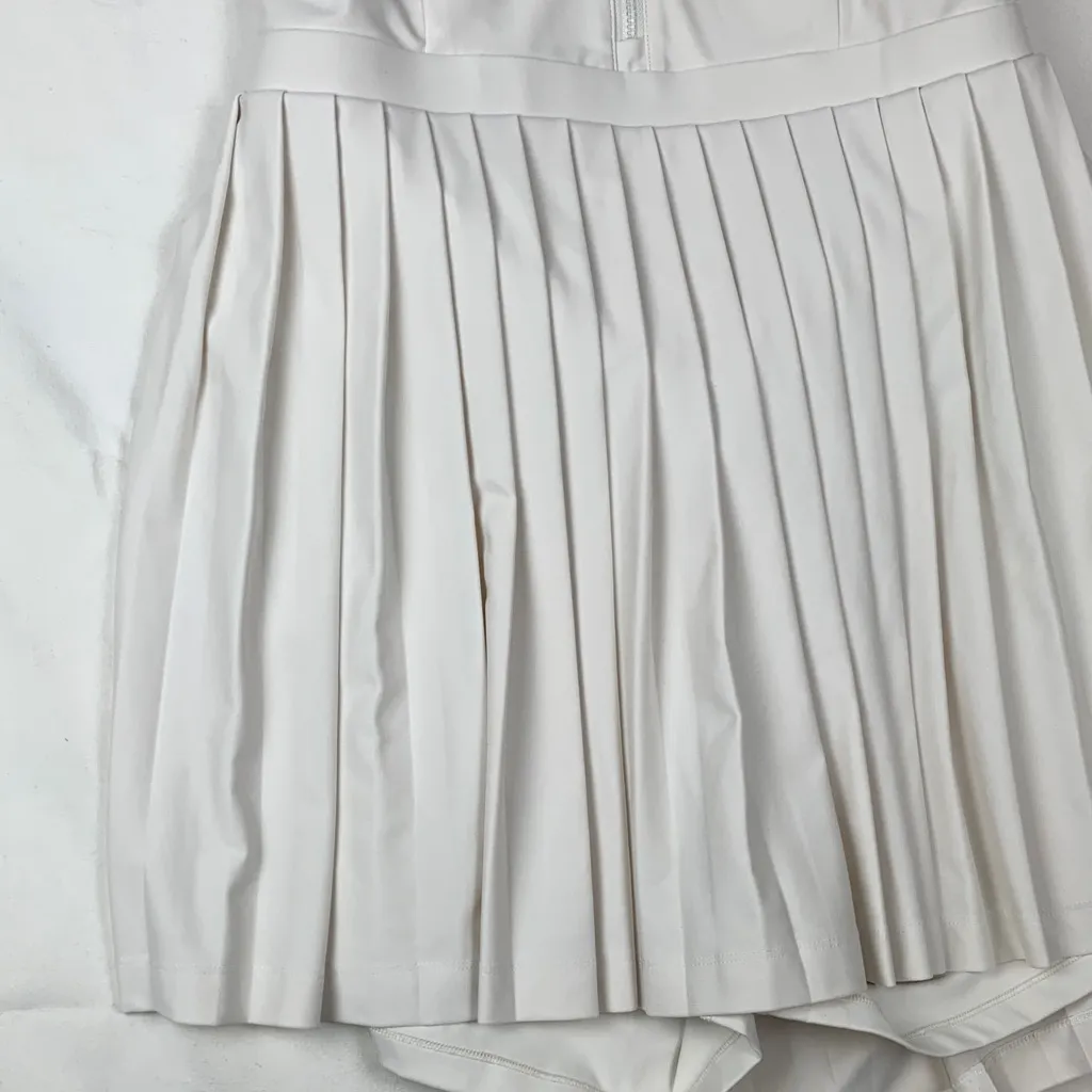 Prince Pickleball women's XL athletic Cream Pleated Skirt tennis white open back - Image 4