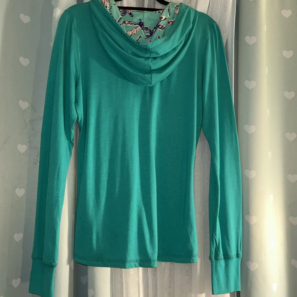 NWT Munki Munki Size L Perfect Pajamas Teal Long Sleeve Zipup Hoodie - Image 6