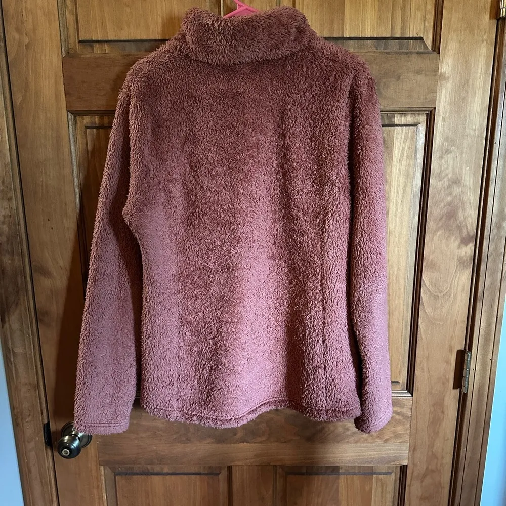 Patagonia sweater! Quarter zip teddy bear brown soft fuzzy sweatshirt! Womens XL - Image 5