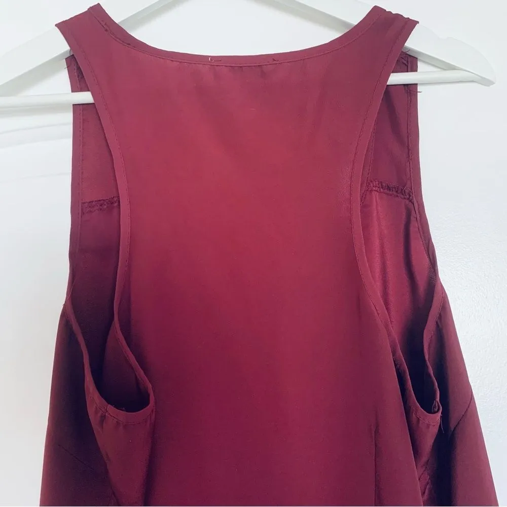 Cotton On Burgundy Lightweight Sleeveless Shift Silk Dressy Tank Slip Dress | L - Image 10