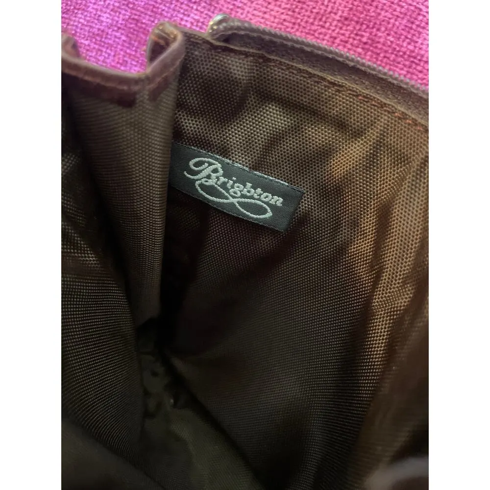 BRIGHTON Mini Micro Crossbody Bag / Purse Woven Leather - Image 6