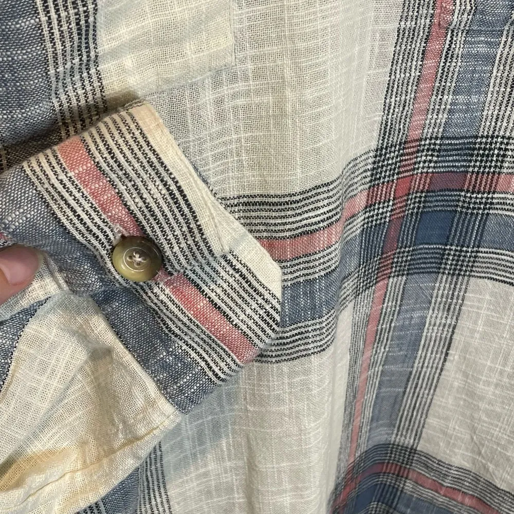 Rip Curl Plaid Textured Cotton Popover - size Small - Image 6