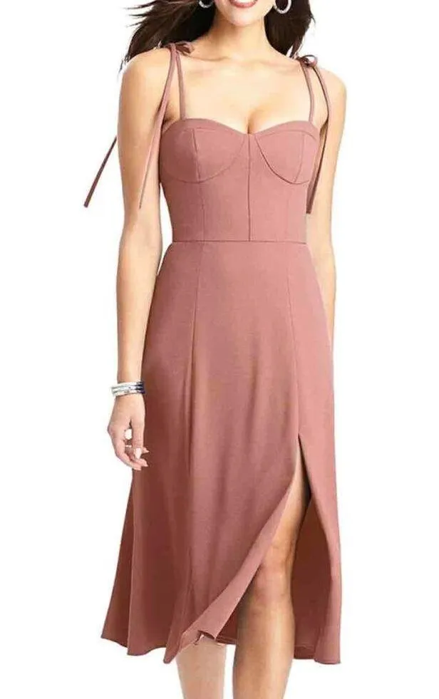 Dessi Collection Midi Dress Rose Sleeveless Spaghetti Straps Bustier Size 10 New - Image 2