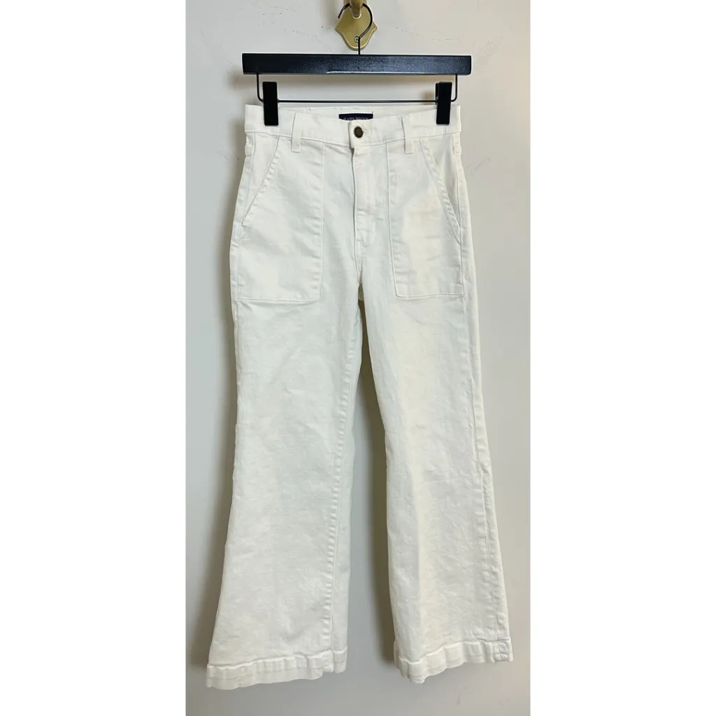 RAMY BROOK Clifford Cropped Wide-Leg Jeans in Wash White Size US 27 - Image 3