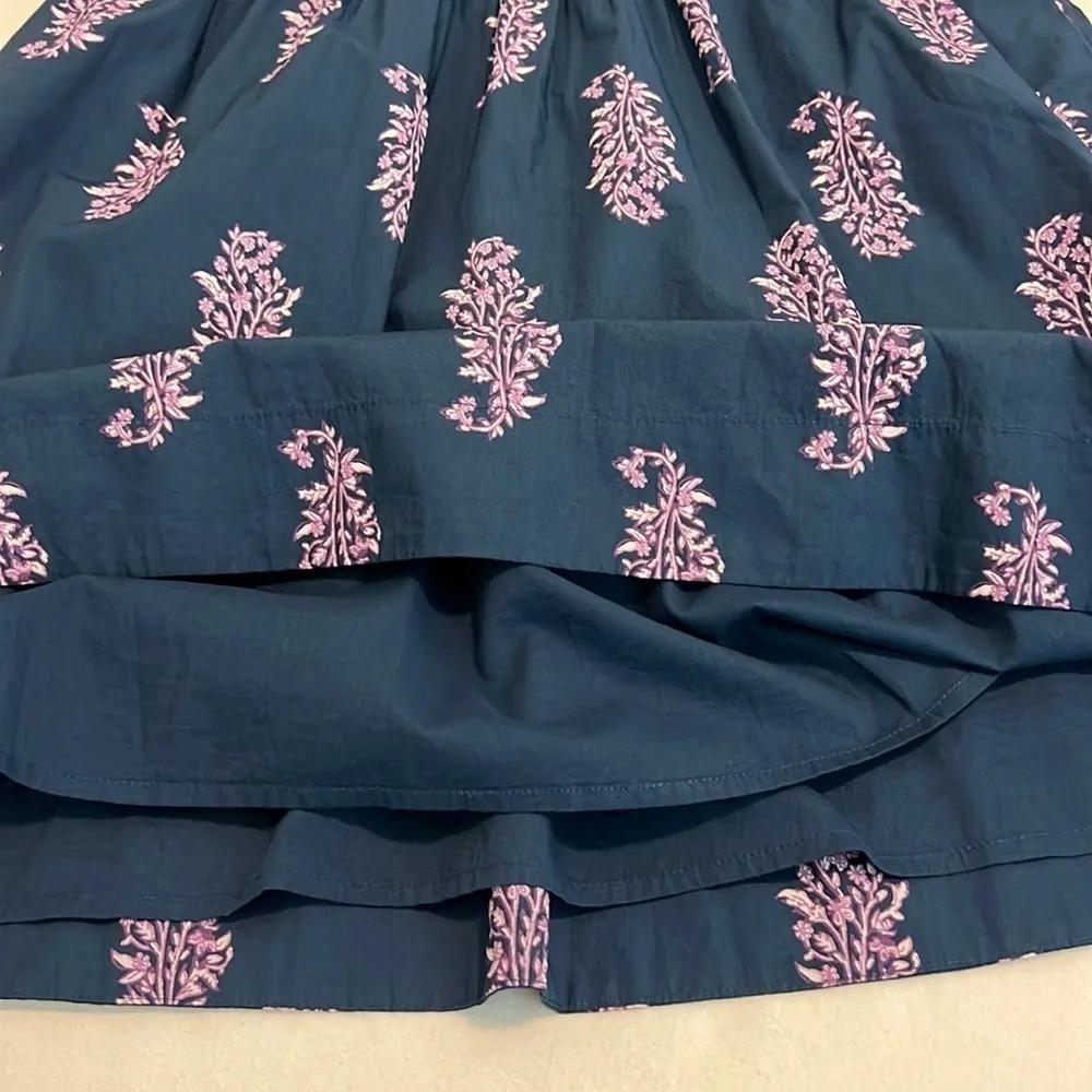 J. Crew Smocked Puff Sleeve Cotton Poplin Dress Budding Branch Print Size XS - Image 13