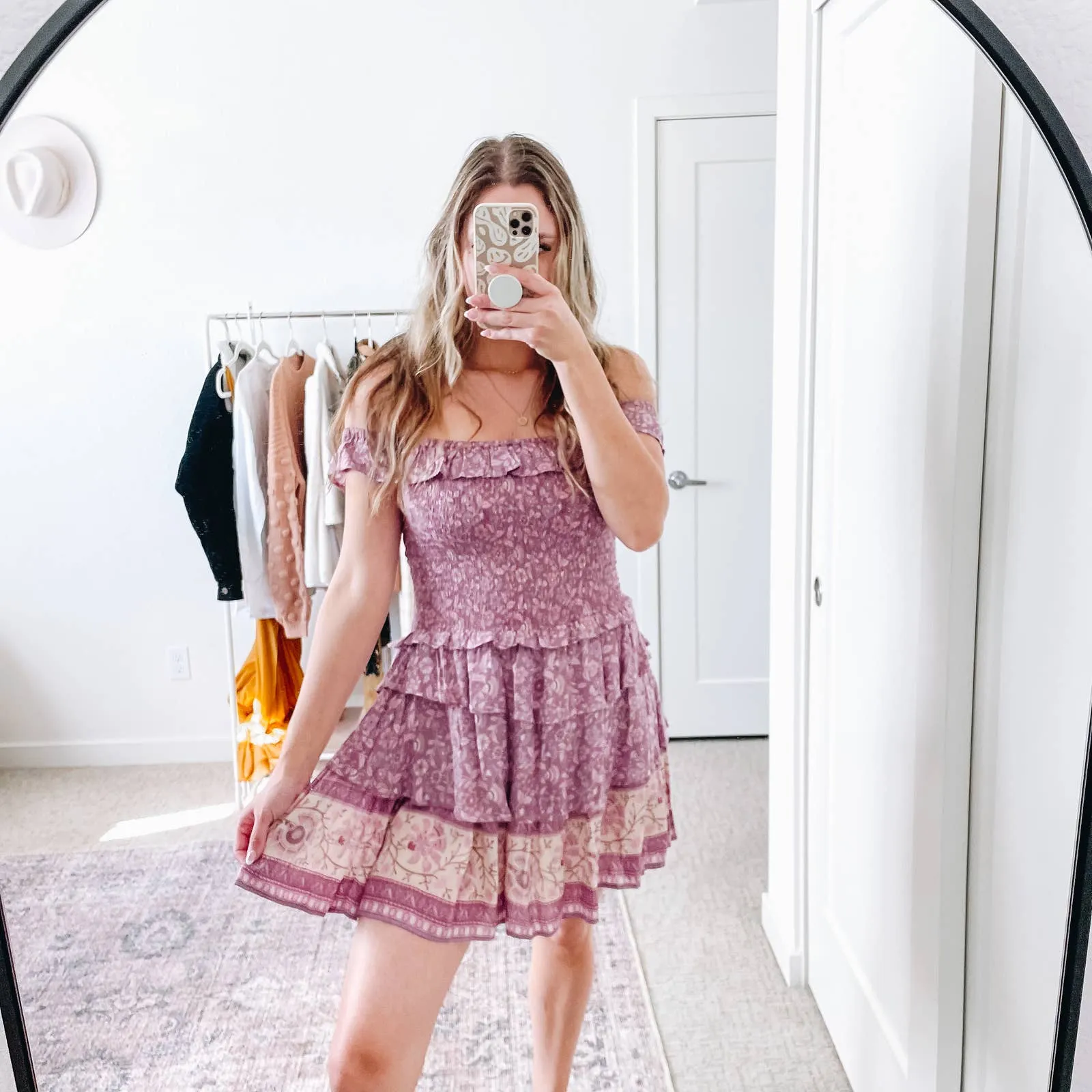 SPELL & THE GYPSY Purple Floral Dahlia Mini Dress Size XS - Image 13