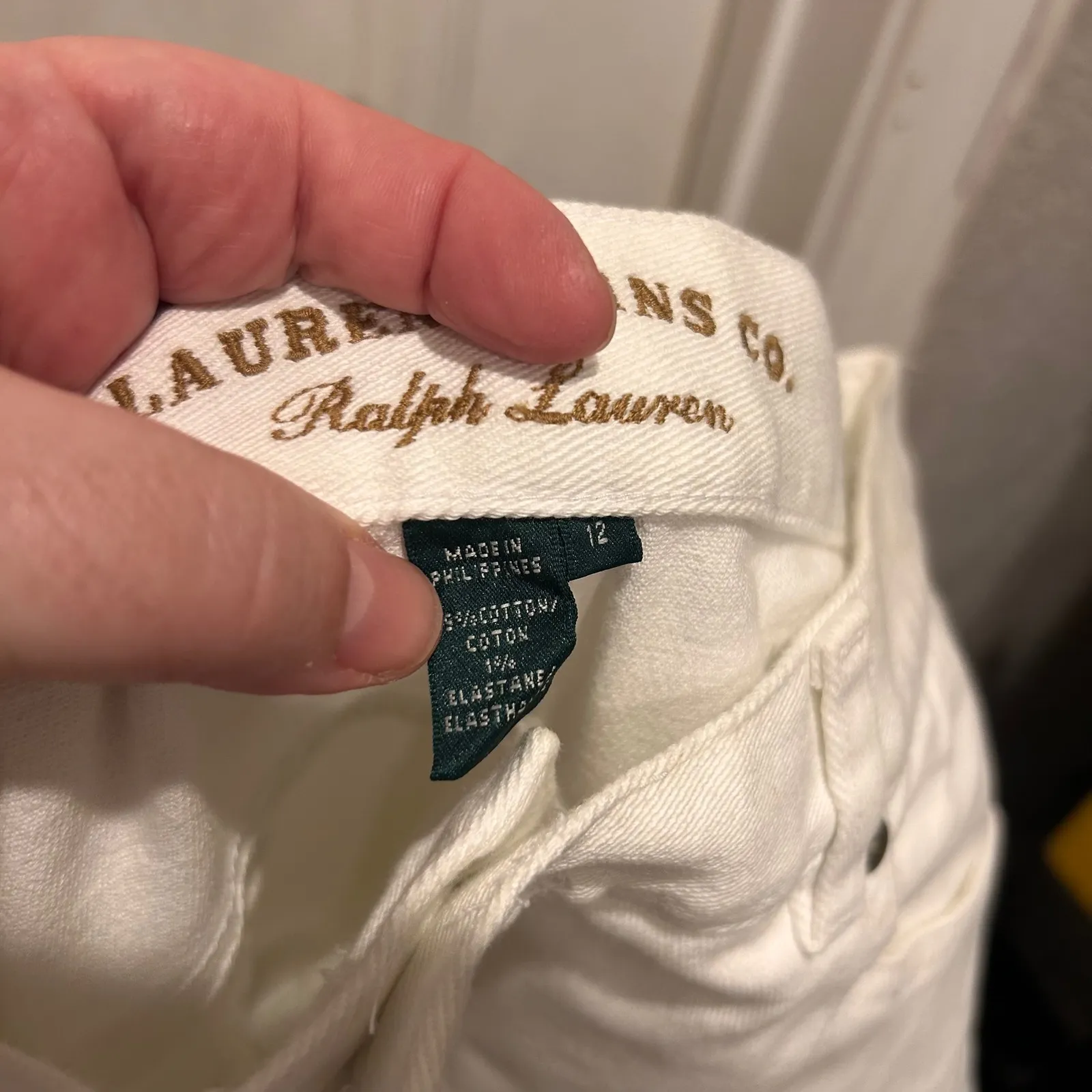 Vtg Deadstock Lauren Jeans Co Ralph Lauren Women's White Straight Leg Jeans 12 - Image 10