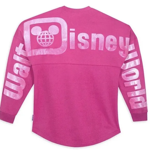 XL Authentic Disney Magenta puffy ombré sparkly long sleeve Spirit Jersey - Image 2