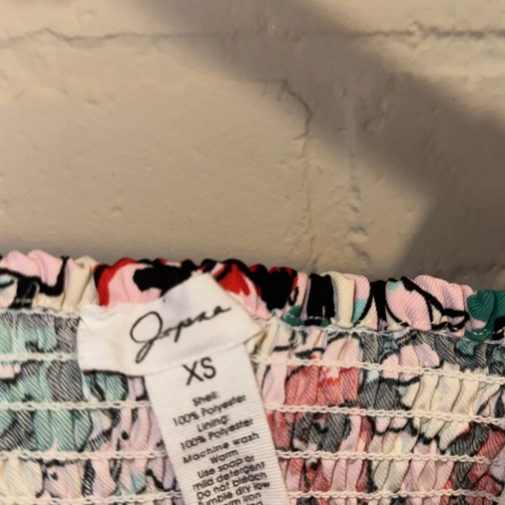 Japna cropped XS Floral Print Women's Top smocked back corset - Image 3