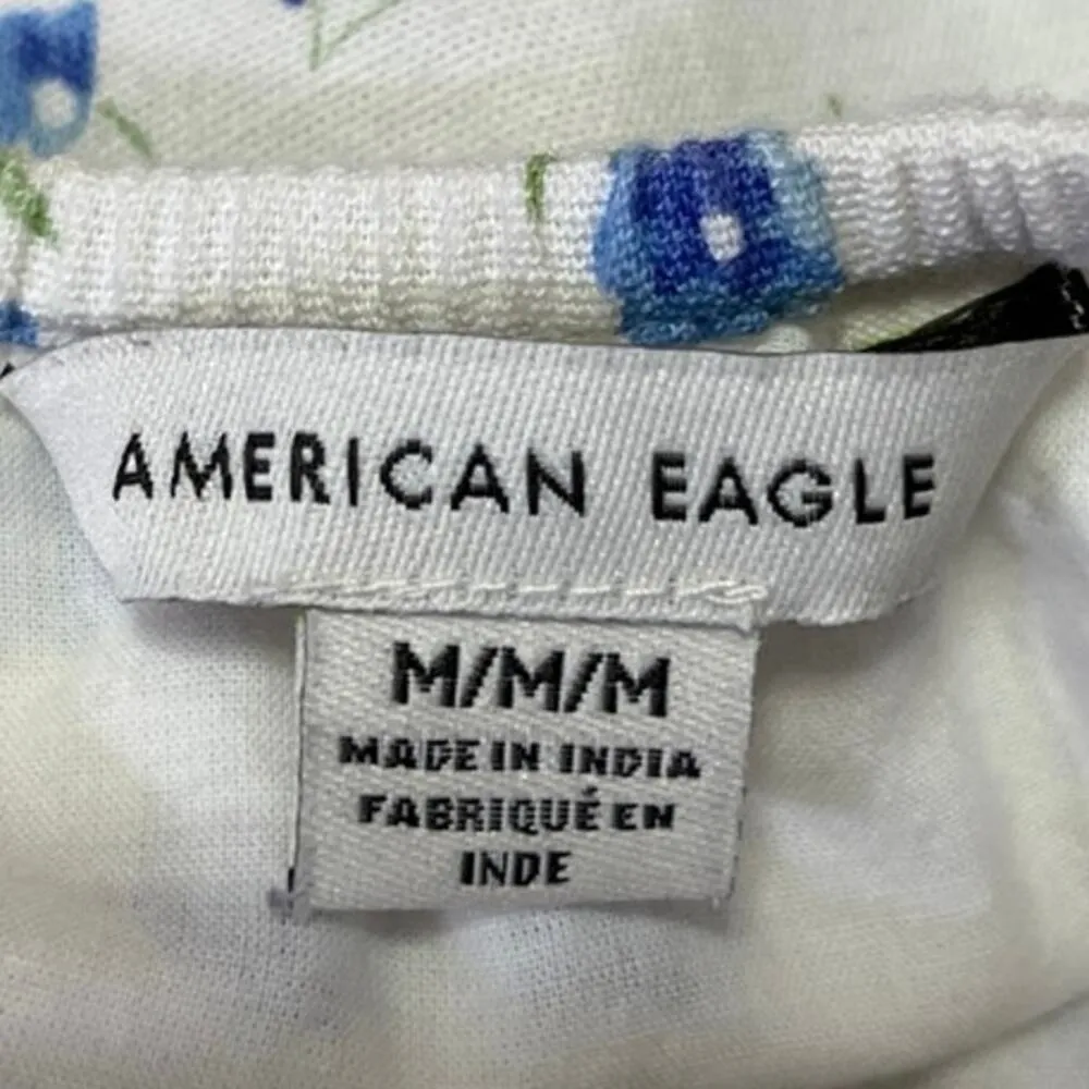 American Eagle White Linen Floral Sleeveless Cami Camisole Mini Tank Dress Sz M Size M - Image 4