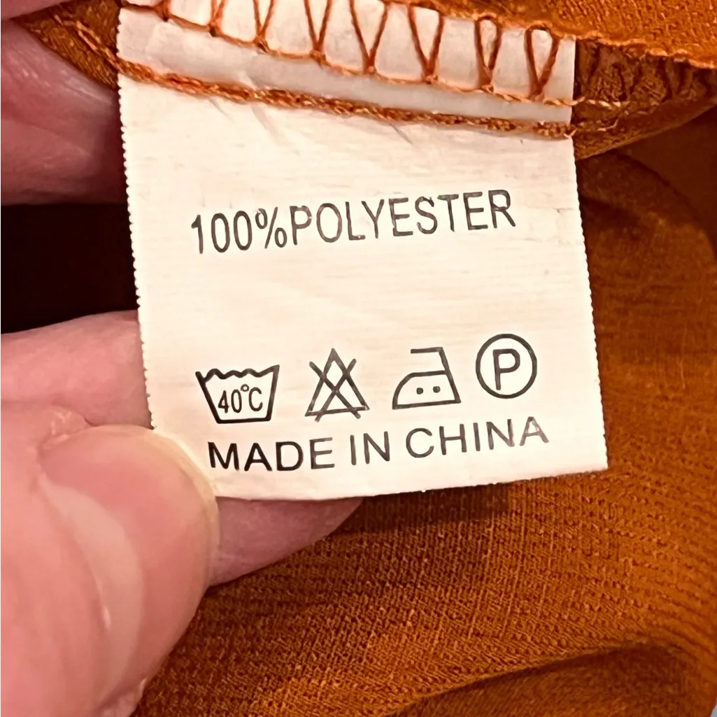 Gathered Ruffle Drapey Top in Deep Ember By Simple Fun Sz L Boho Peasant Cottage Orange Size L - Image 10