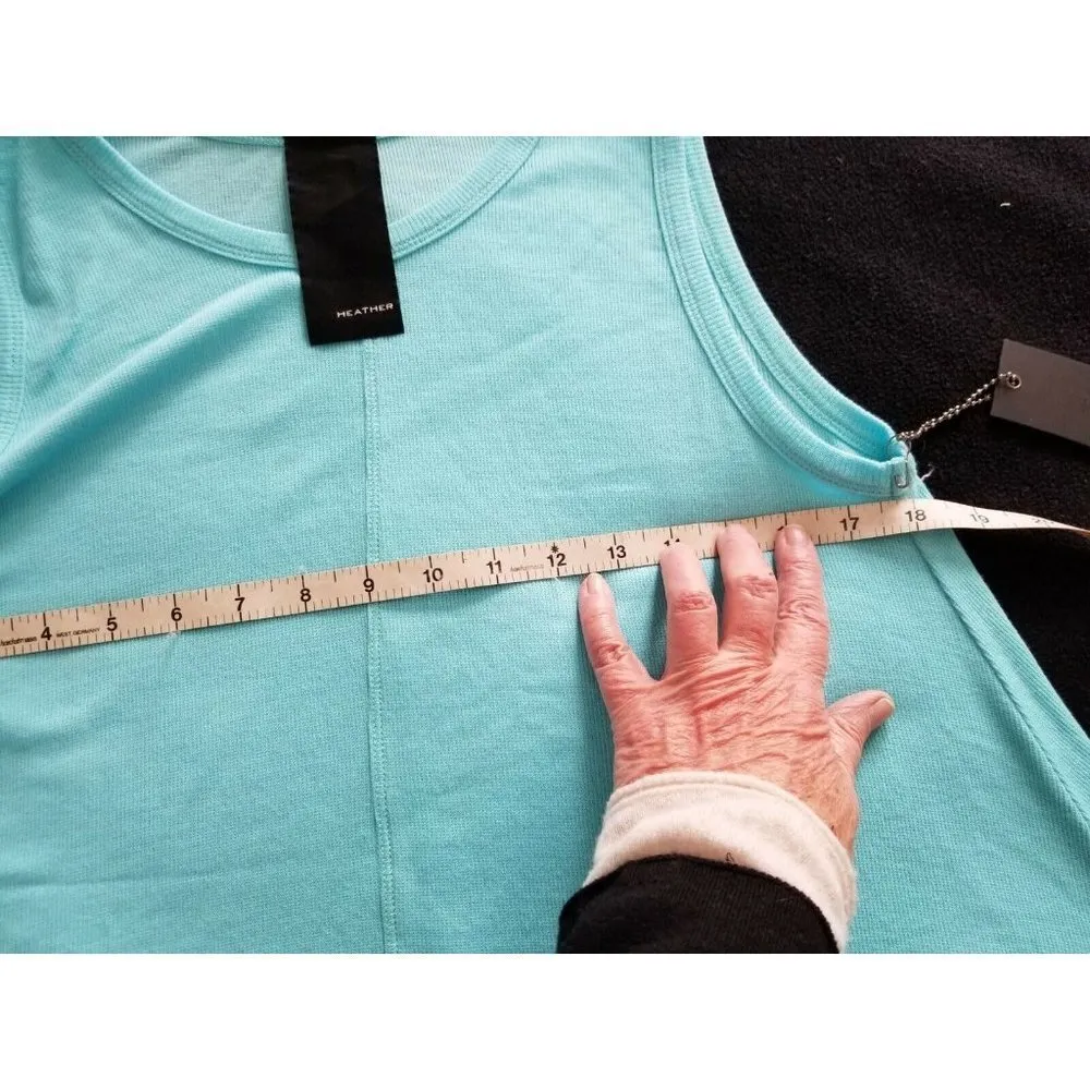 H by Bordeaux Women's Basic Rib Swing Tank Top Calypso Aqua Size (M) - Image 4
