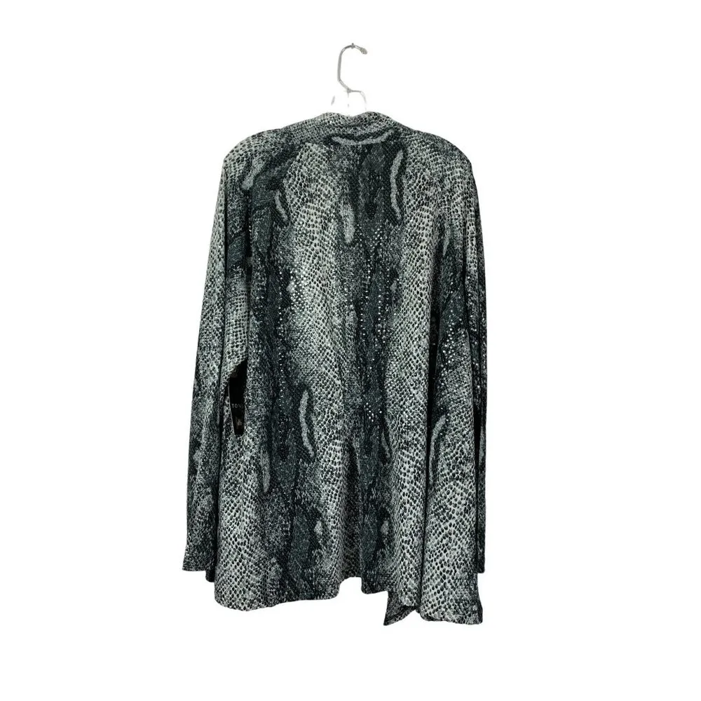 Toni Morgan Women's Snake Print Cardigan Gray Size 2X - Image 2
