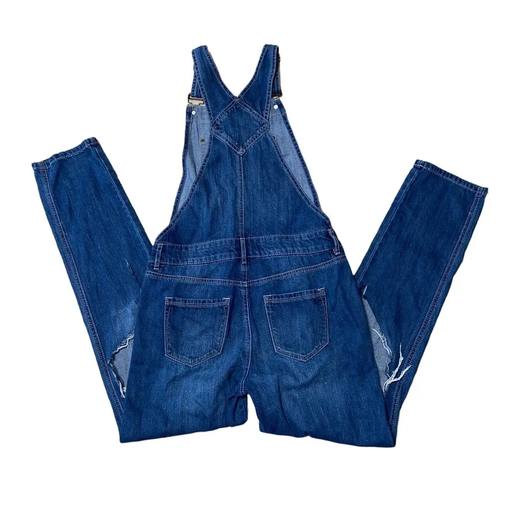 CIE Denim Distressed Overalls size 3 Two front and back pockets - Image 6