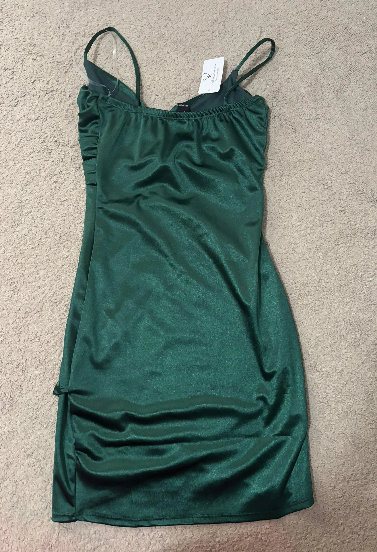 Hunter Green Satin Bodycon - Image 3
