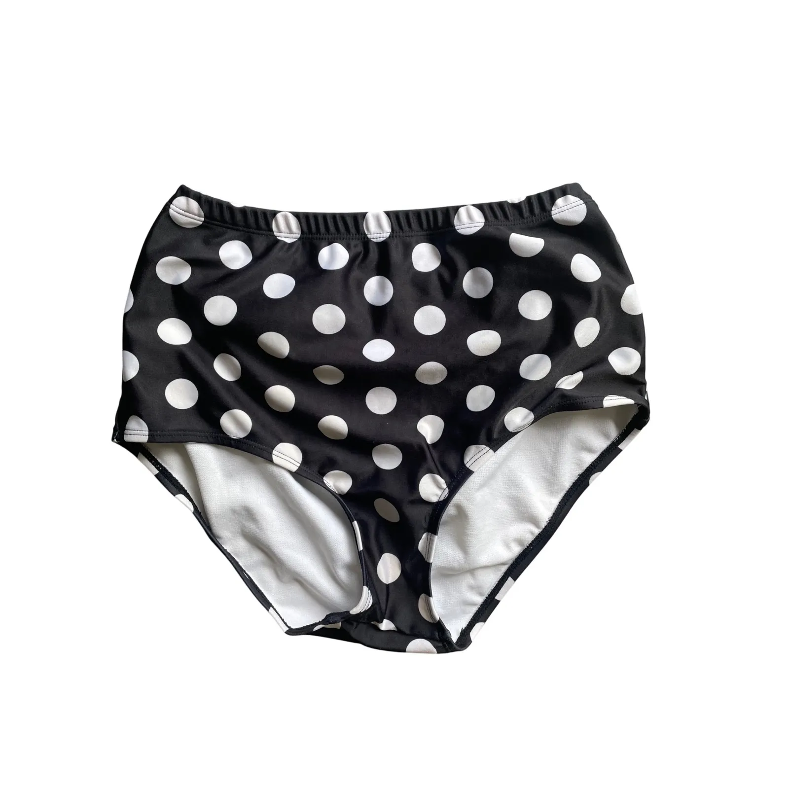 Coco Ship Ruffle Flounce Bikini Swimsuit Tropical Polka Dot‎ High Waist XL - Image 9