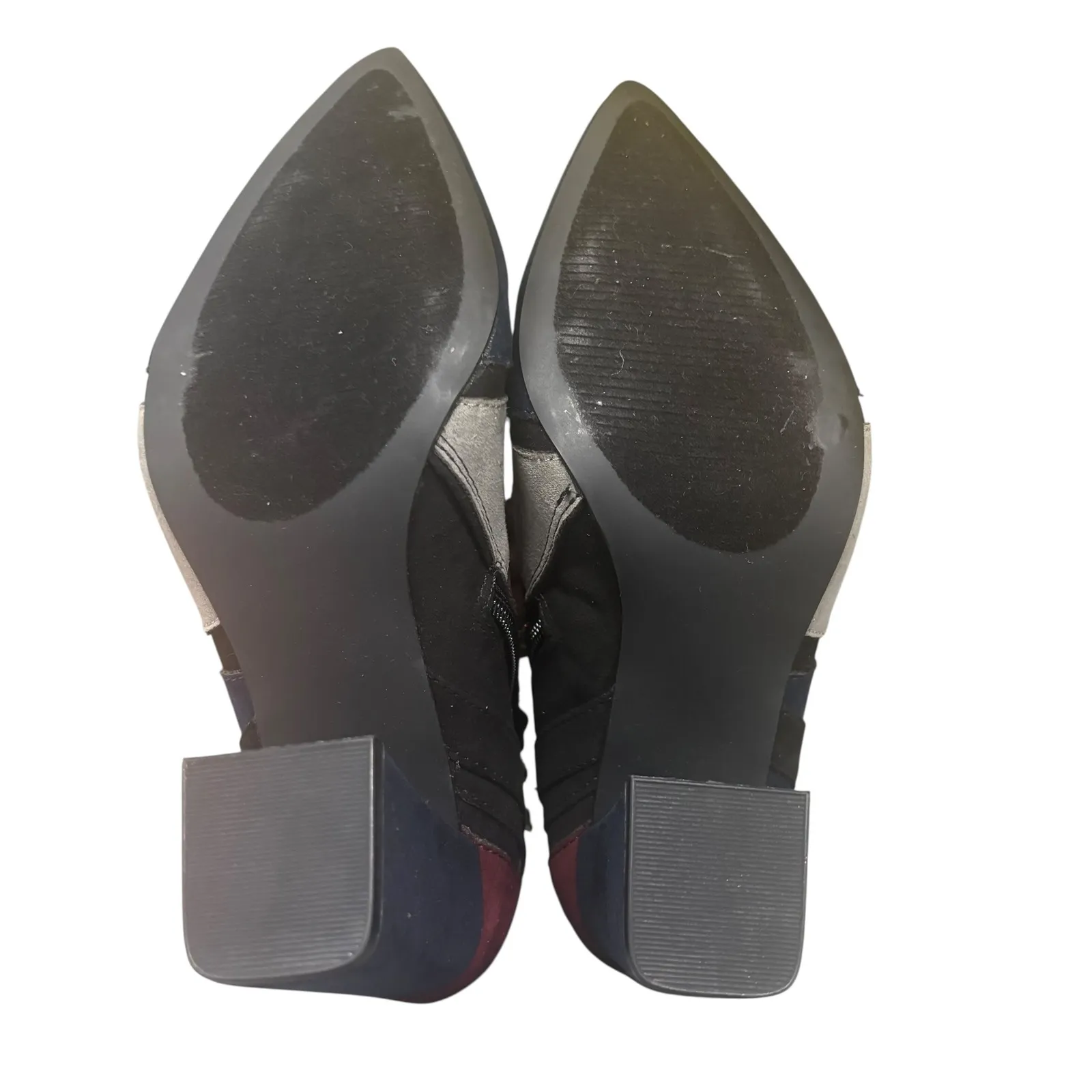 JustFab Adler Women's US 7 Ankle Boots Block Heel Color Strap Buckle Pointed Toe Blue - Image 4