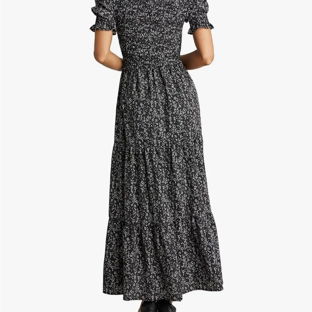 Black Ruffled Tiered Sundress with Puff Sleeves - Image 6