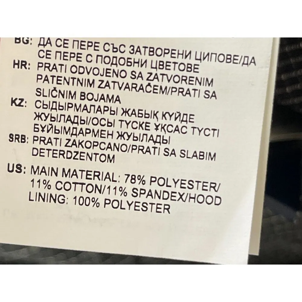 NWT Reebok High Low Full Zip Hooded Check Black Jacket Windbreaker 2X 18-20W - Image 6