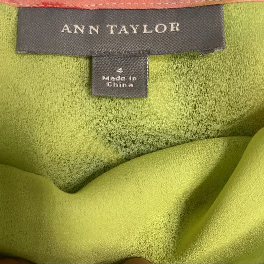 Ann Taylor Womens Size 4 100% Silk Multi Color Floral Pleated Lined Flare Skirt - Image 6