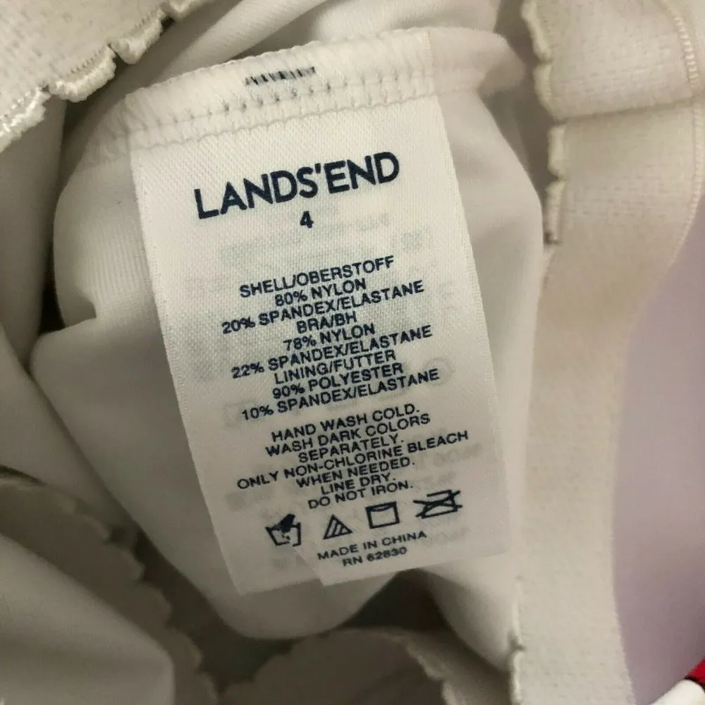 Lands End Tankini Top High Neck Molded Cups Floral White Purple Pink 4 - Image 5