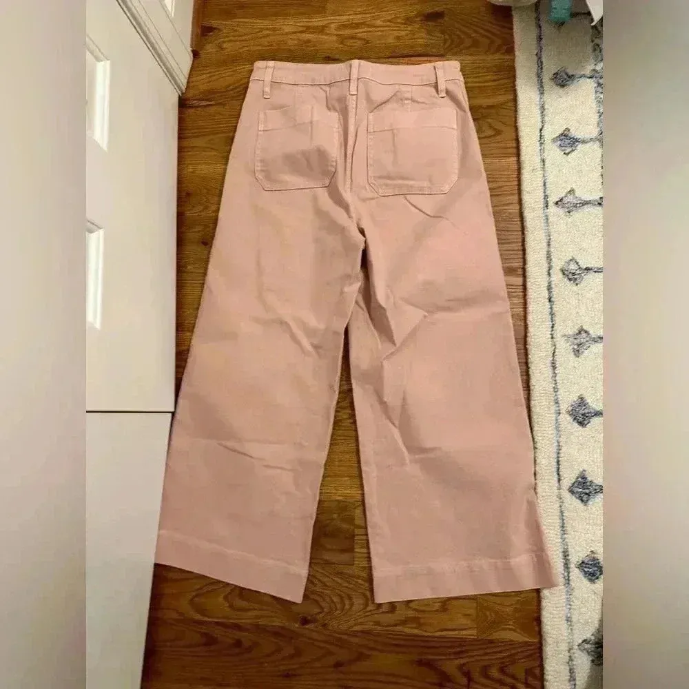 Madewell Emmett Wide-Leg Crop Pants Oyster Pink Size 29 - Image 6
