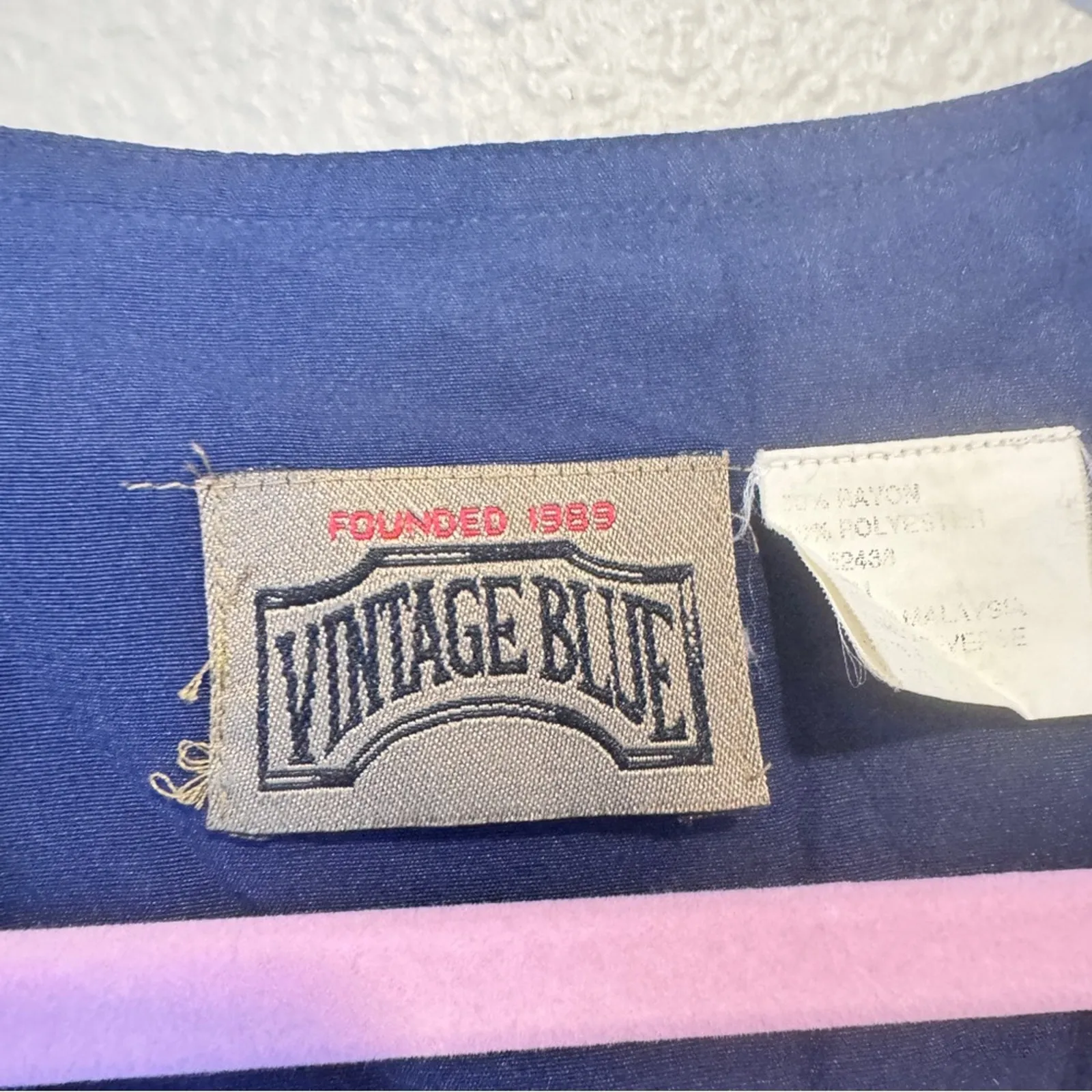 Vintage 90s Navy Blue Short Sleeve Button Down Dress Womens S Midi Casual - Image 9