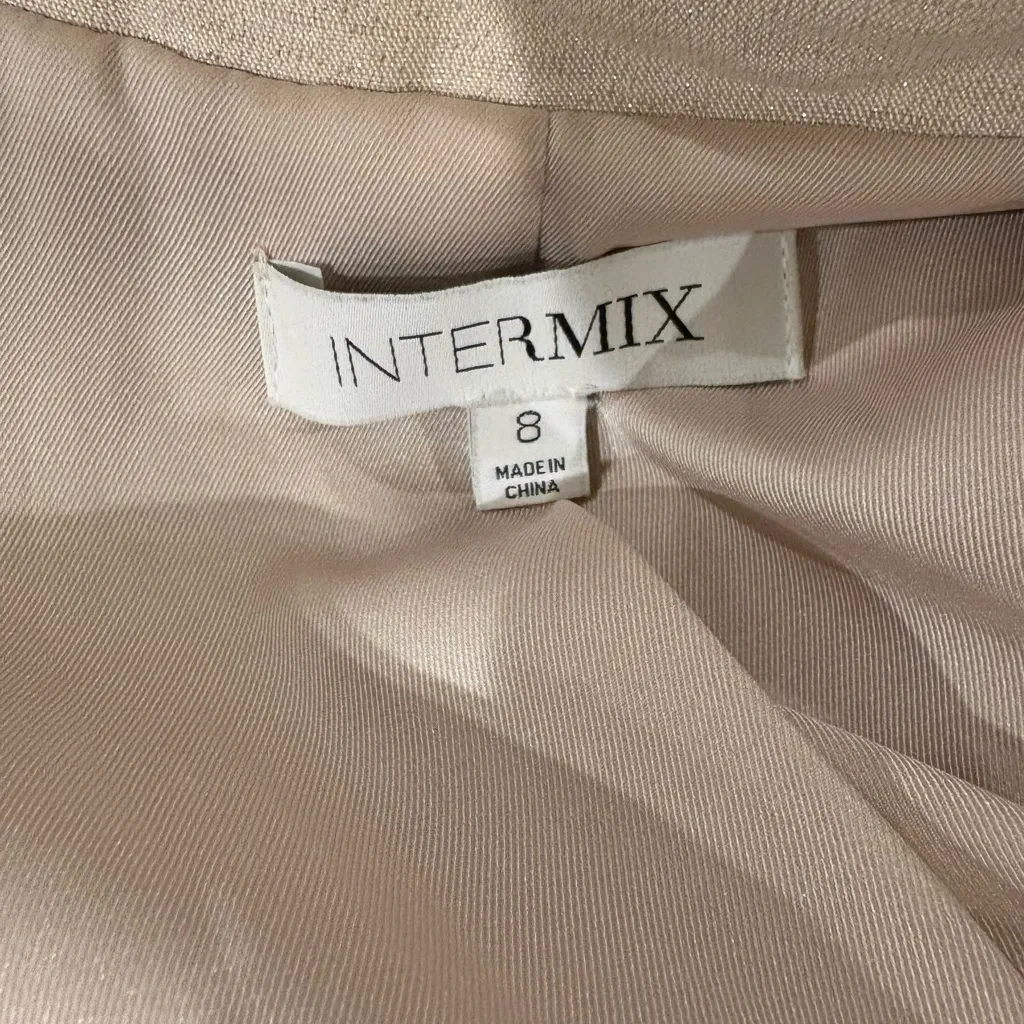 Intermix jacket blazer cream with metallic thread sz 8 M - Image 3