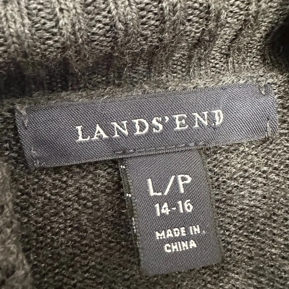 Landsend turtleneck wool dress size large grey modest minimalist office job - Image 4