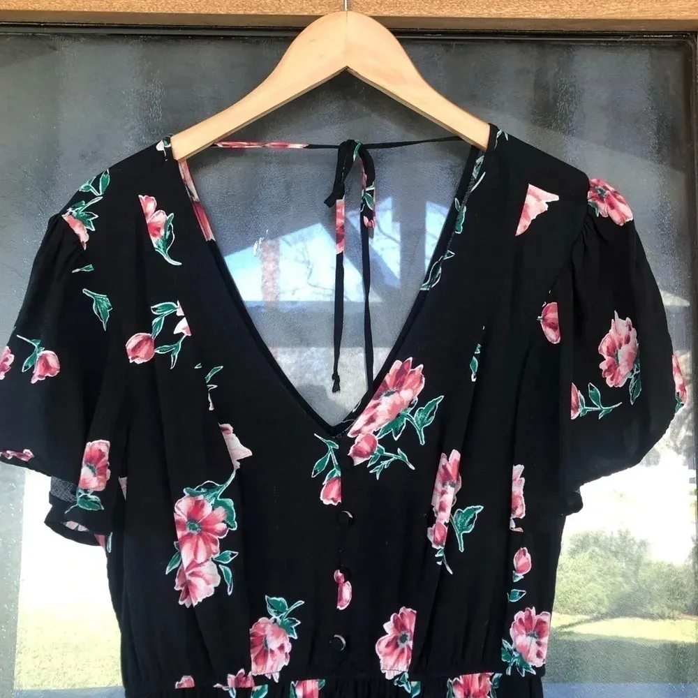 Three pink hearts Black floral maxi - Image 8