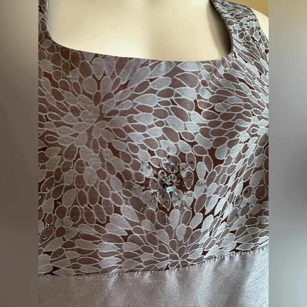 David’s Bridal Sheer Metallic Blue And Pink Sequence Dress/Jacket Set SZ 20WP - Image 3