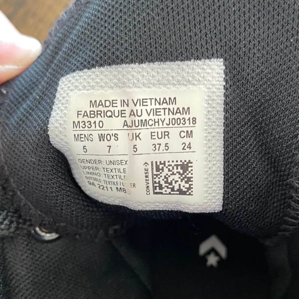 Converse  All Star Black High-Top Sneakers W7 M5 - Image 6