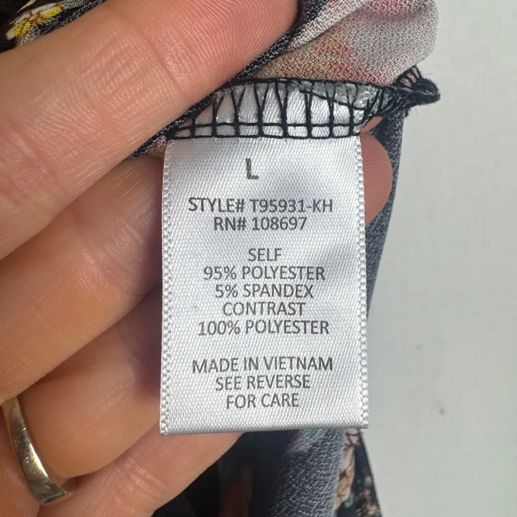 Sweet Rain Floral Black Top - Image 4