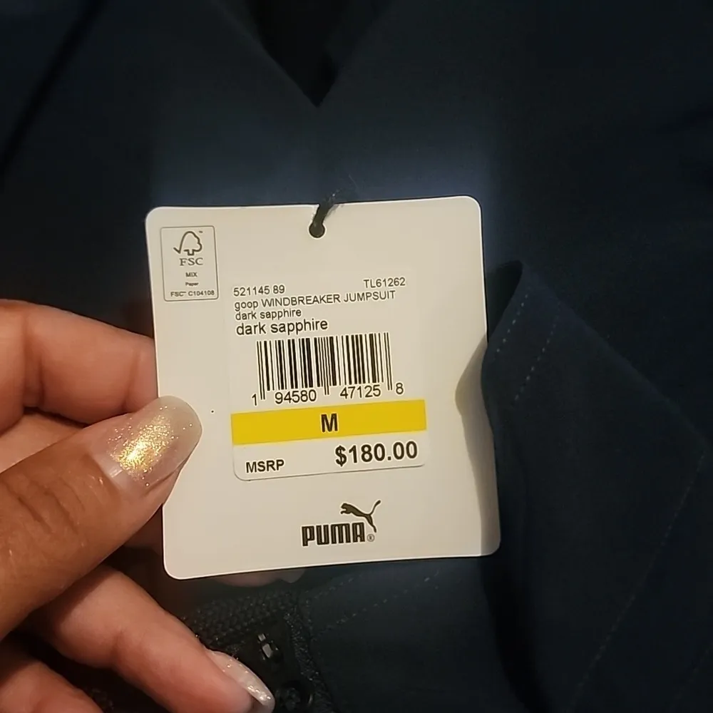 PUMA X GOOP WINDBREAKER PERFORMANCE JUMPSUIT DARK SAPPHIRE SIZE M - Image 3