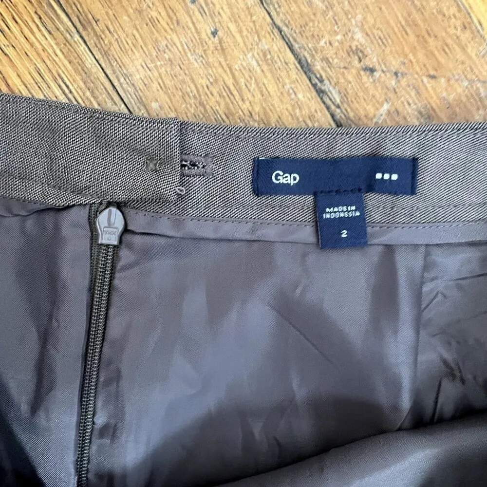 Gap business casual gray pencil skirt small pocket lightweight women size 2 - Image 3